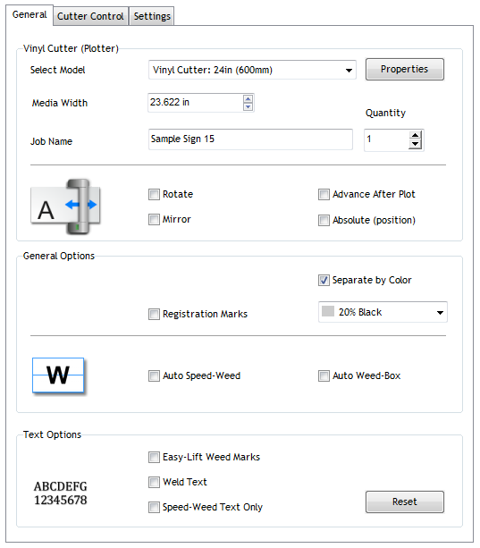 Autocut - General Options